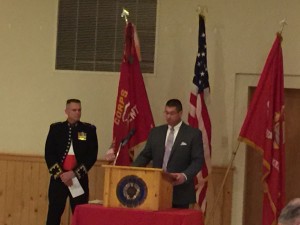Seacoast JrVice giving the Marine Corps League Commandant's Birthday Message